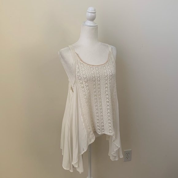 NWT Vintage Havana White Boho Asymmetrical Top - Picture 8 of 8